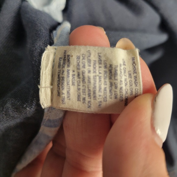 Maeve Anthropologie Womens 2 Dark Blue Denim Button Front‎ Dress Vneck Belted - Picture 10 of 11